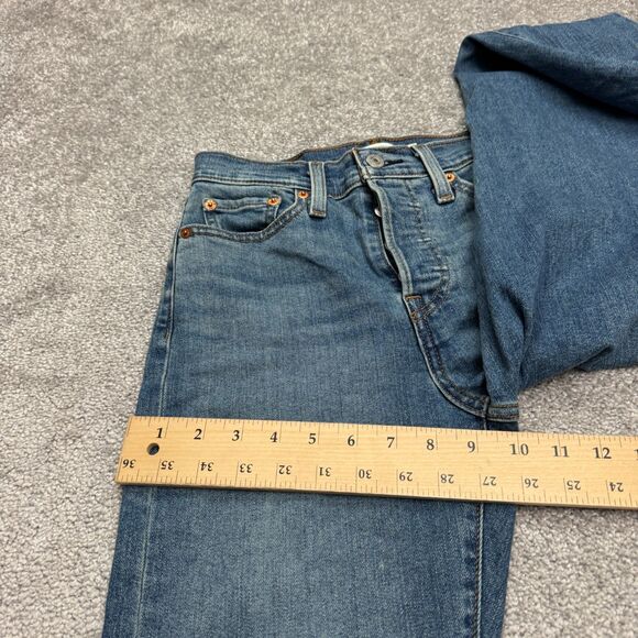 Levi's Premium Wedgie Straight Leg Button Fly Denim Jeans Womens 25 High Rise - Picture 11 of 16